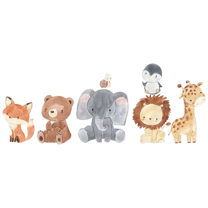 실버카우 아이방 아가방 데코 포인트 스티커 벽 인테리어 동물세트