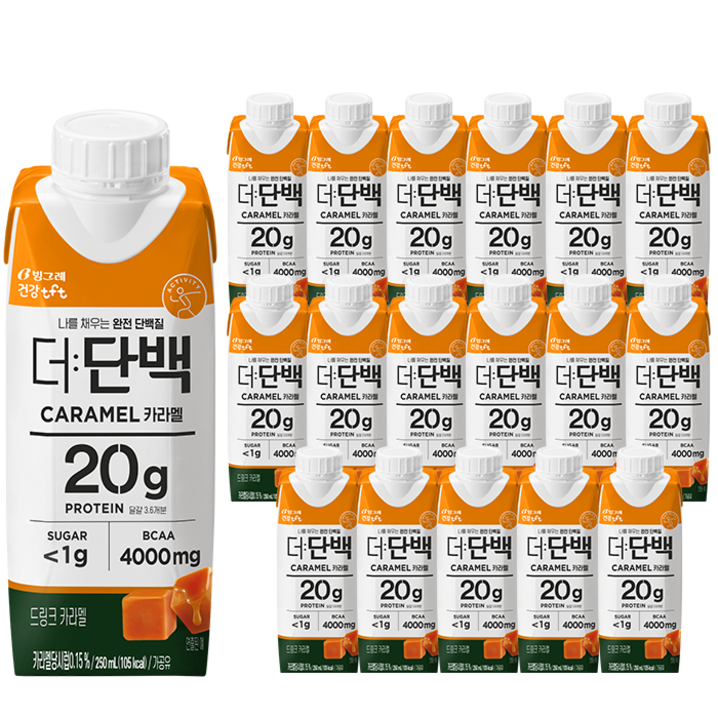 빙그레 tft 더단백 드링크 카라멜 18p, 18개, 250ml 빙그레 tft 더단백 드링크 카라멜 18p, 18개, 250ml