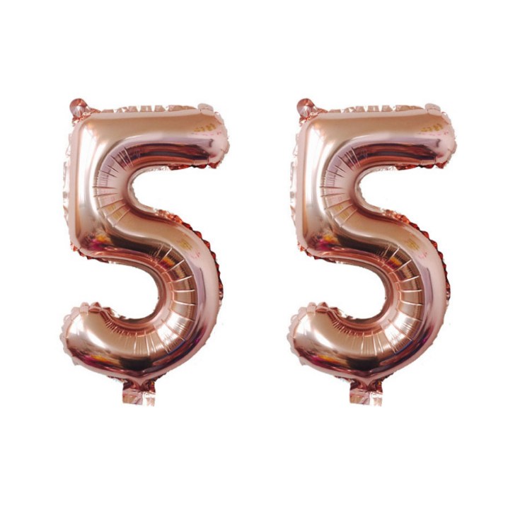 생일숫자풍선 윰스 로즈골드 디지털 숫자대형풍선 106.68cm, 숫자5, 2개입
