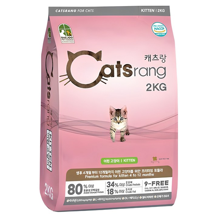 캐츠랑 고양이 기능성 사료, 키튼, 2kg, 1개 캐츠랑 고양이 기능성 사료, 키튼, 2kg, 1개