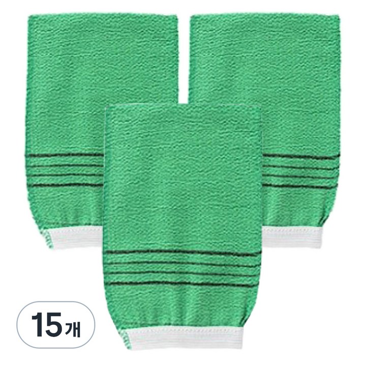 비타벨로 대형 고급 이태리 때밀이 타올, 그린, 15개