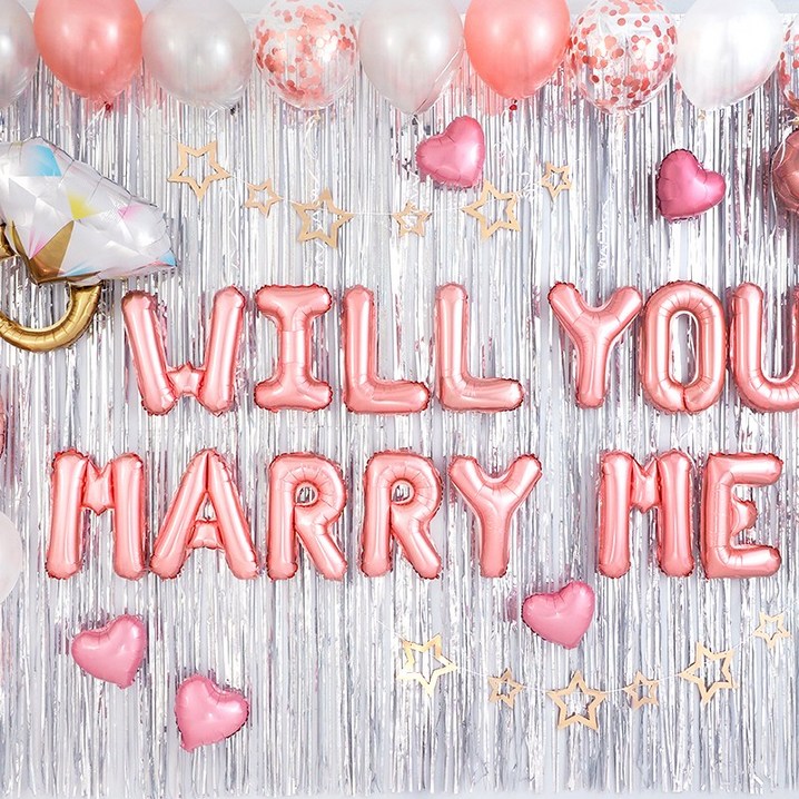 WILL YOU MARRY ME 프로포즈 풍선장식 홈파티세트 심플리 로즈골드 손펌프증정 장식방법동봉 파티용품 파티풍선 프로포즈 이벤트 웨딩 기념일, 1개 WILL YOU MARRY ME 프로포즈 풍선장식 홈파티세트 심플리 로즈골드 손펌프증정 장식방법동봉 파티용품 파티풍선 프로포즈 이벤트 웨딩 기념일, 1개