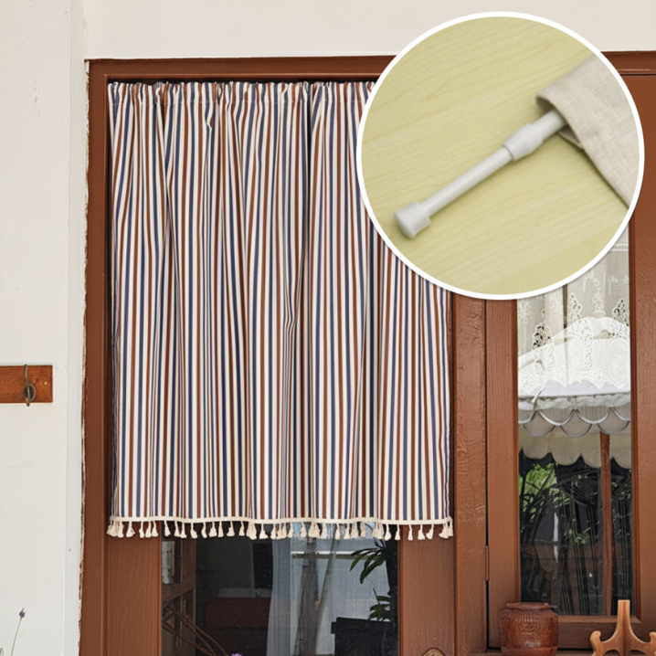 륀레브 중문 주방 가리개 커튼 바란스 2종 커튼봉 포함 30 50 70 90 120