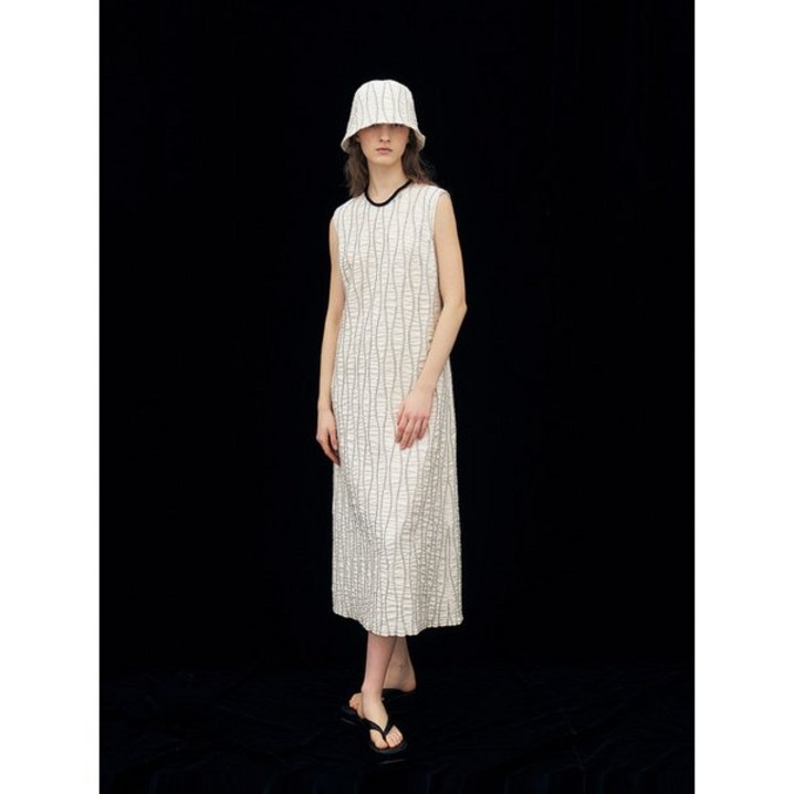 모한 TFR SLEEVELESS STITCH COTTON DRESSIVORY