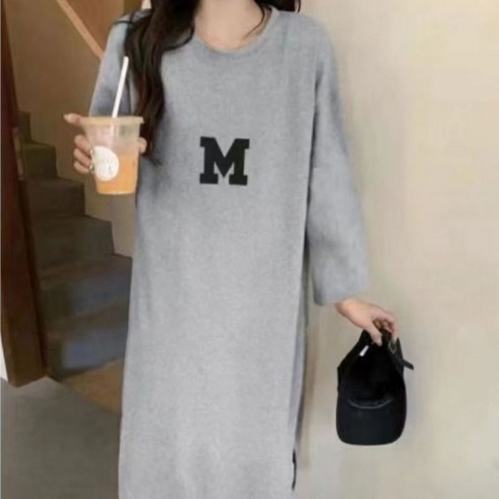 애띠앙 여성 긴팔 M로고 롱원피스 애띠앙 여성 긴팔 M로고 롱원피스