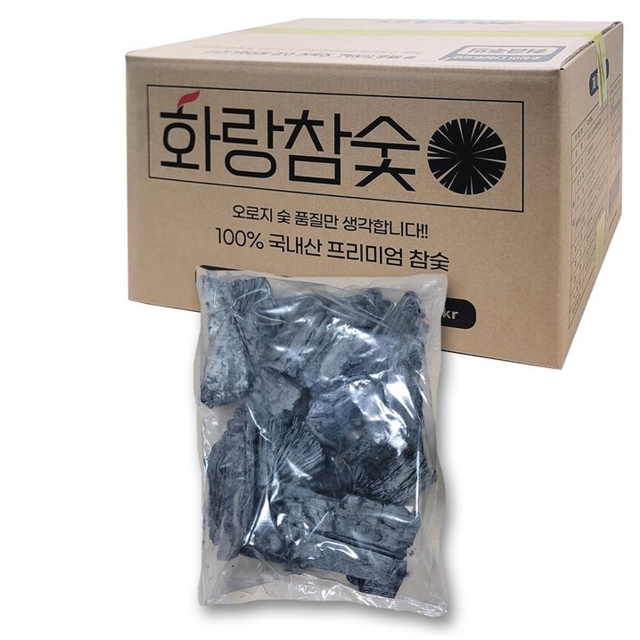 화랑참숯 백탄 개별 소분포장 국내산 참숯, 1개, 4kg