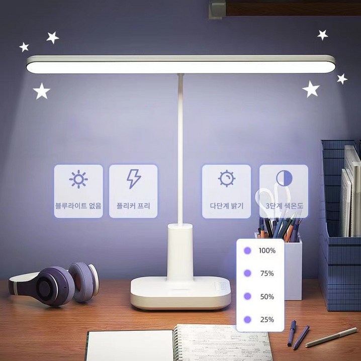 호밍사이 LED 독서등 블루라이트 차단 스탠드조명  공부 스텐드  시력보호  책상조명 스텐드조명 USB 연결 전원 장치