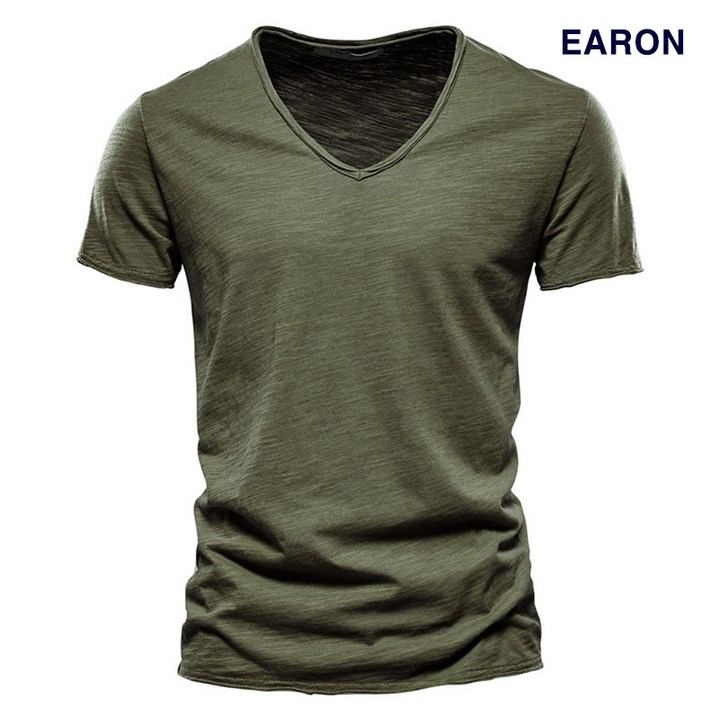 EARON 브이넥 링클 반팔 티셔츠 EARON 브이넥 링클 반팔 티셔츠
