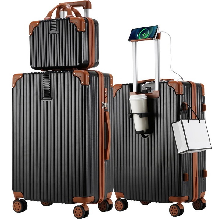 3년AS 초경량 기내용 캐리어 20인치 24인치 28인치 360도 조용한 바퀴 USB충전 다기능 대용량 여행용가방