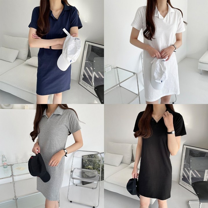 데일리 반팔 카라 PK 원피스 데일리 반팔 카라 PK 원피스