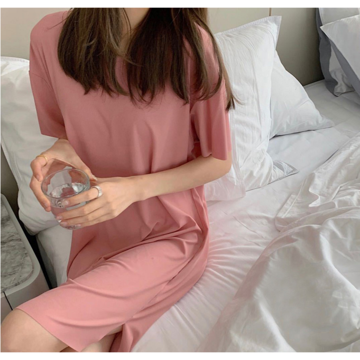 레송 여성 잠옷 원피스 파자마 홈웨어 여름 사계절 가벼운