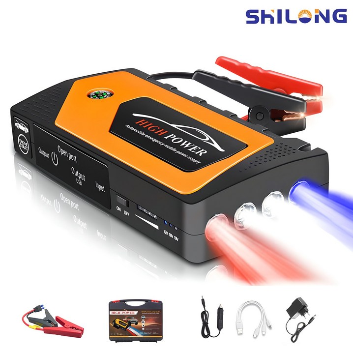 SHILONG 12V 99800mAH 차카파워 차량용 점프스타터, 99800mAh, 1개