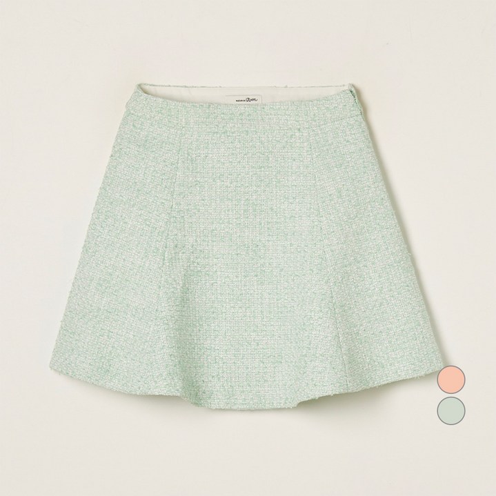 로엠 여성용 트위드 플레어 미니스커트