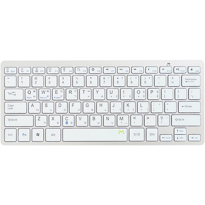 MATECH 슬림형 미니 블루투스 키보드, MT-BT045, 실버, 텐키리스