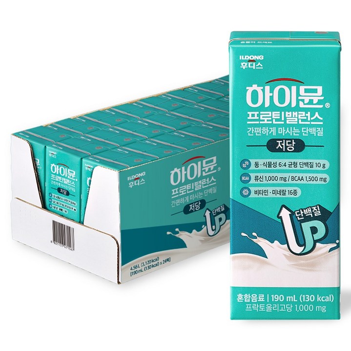 하이뮨 프로틴 밸런스 저당 음료, 190ml, 24개
