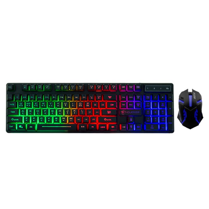 지클릭커 슈퍼히어로 유선키보드 마우스 세트