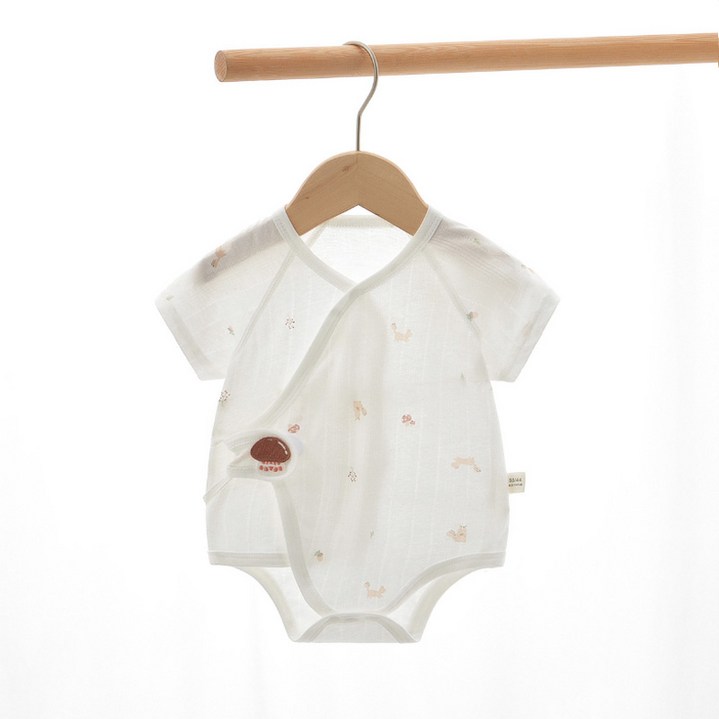 베베니즈 유아용 통기성 순면 잔패턴 배냇 반팔 바디수트