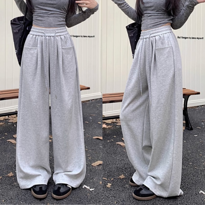 앤드유 봄가을 여성 데일리 핀턱 와이드 빅사이즈 고퀄리티 트레이닝 팬츠