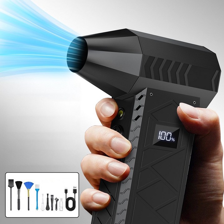 Zaxnouvi 초강력 무선 에어건 미니 휴대용 차량 세차 캠핑용 터보건 송풍기 200000 RPM