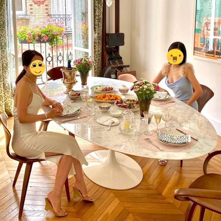 천연 대리석 테이블 엄정화식탁 식탁상판 화이트 NAM 다이닝 북유럽 인조대리석 천연석