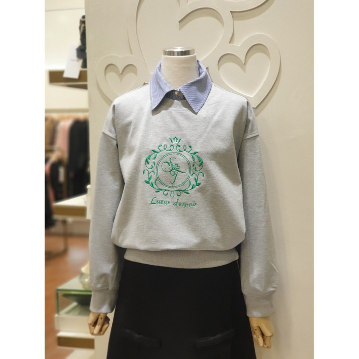 샤틴 카라 탈부착 맨투맨 티셔츠