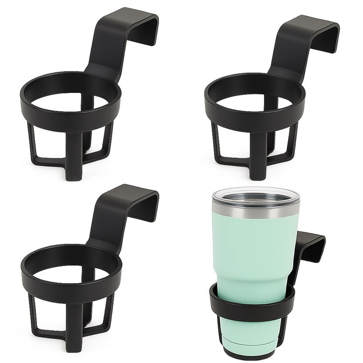 써니버니 차량용 컵홀더 4P 간편설치, 블랙