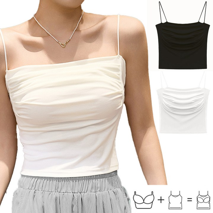 넥소리아 여성 끈조절 캡내장 끈나시 2종세트