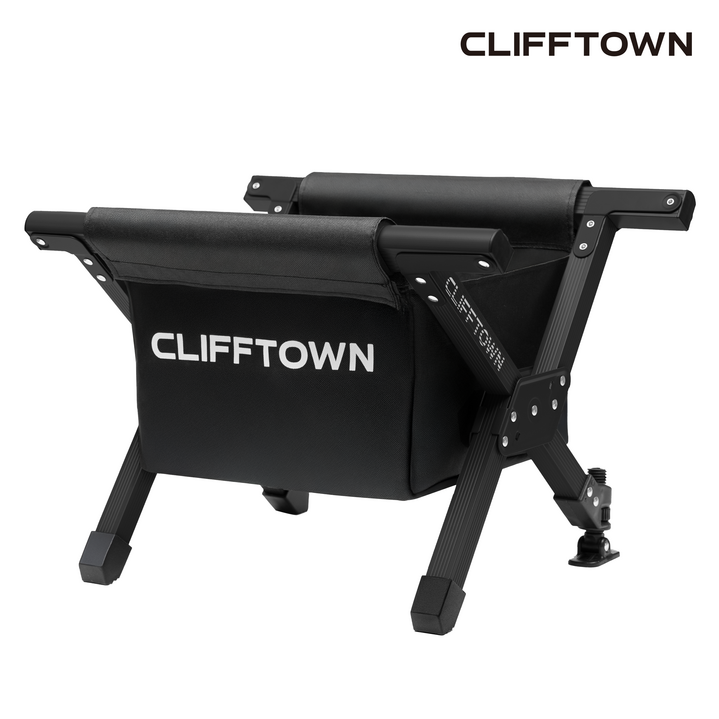 클리프타운 접이식 아이스박스 쿨러스탠드 받침대 플러스 + 바스켓 + 보관파우치 세트, 블랙