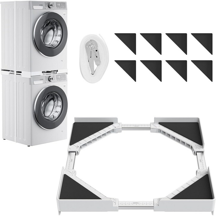 건조기 선반 세탁기 거치대 LG 삼성 드럼 무타공 직렬설치 스태킹 키트, 1개, J022JSXHJWH