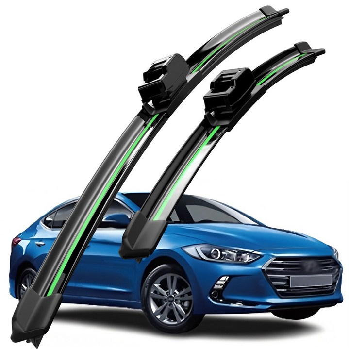 호환 현대 아반떼(MD)/더 뉴 아반떼(AD)/올 뉴 아반떼/더 뉴 아반떼(CN7) 2010-2024 와이퍼 초발수 저소음 자국 없음 전면 와이퍼 블레이드 2종 세트, 아반떼/더 뉴 아반떼(AD) 2015-2020