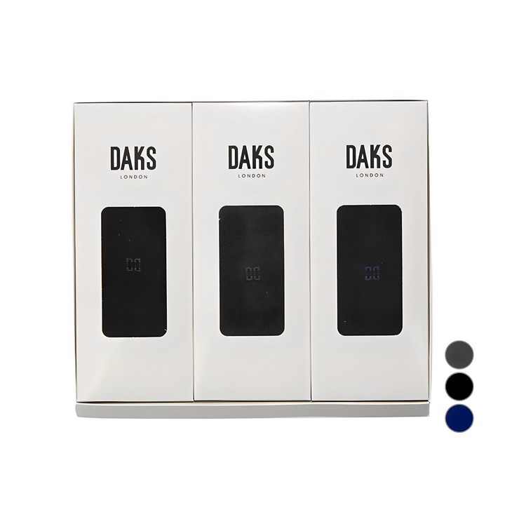 닥스 남성용 신사 무지 장목 3족 양말 선물세트  쇼핑백