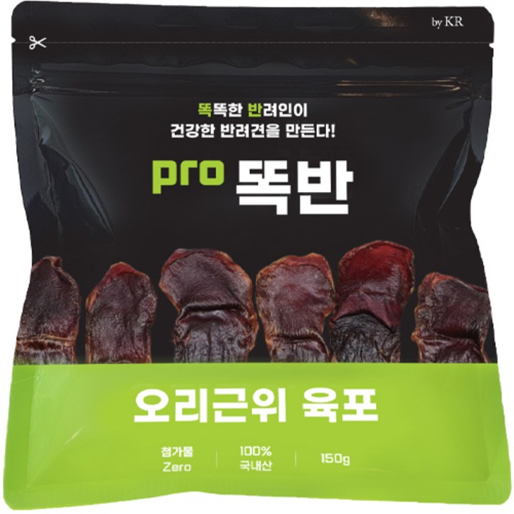 똑반 강아지 간식, 오리근위, 150g, 1개
