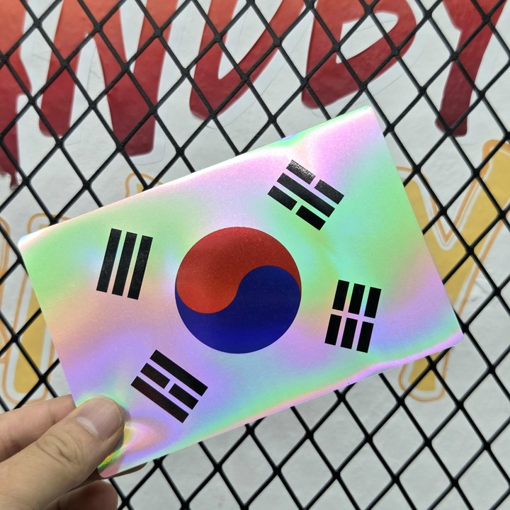 방수 태극기 스티커 2매  차량 캐리어 오토바이 부착용  일반,홀로그램, 2개, L 홀로그램 14×9.3cm