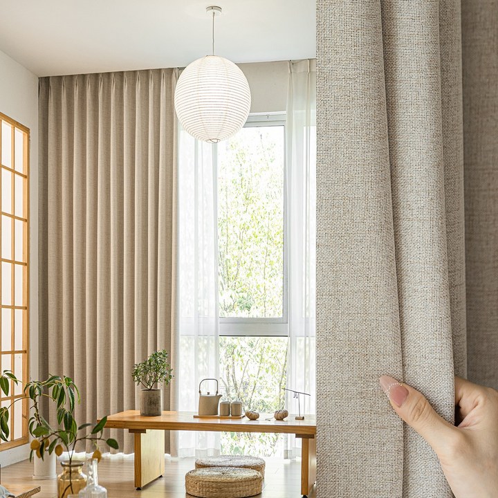 HAROO 99.99 안방 린넨스타일 빛차단 거실 암막 단열하다 커튼 2P