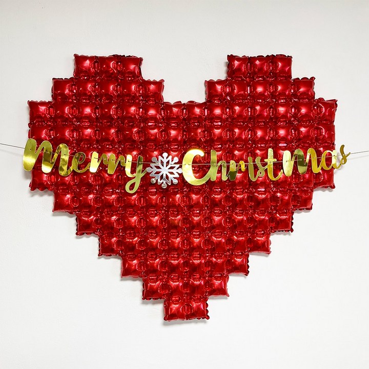크리스마스 레드하트 풍선 가랜드 세트메리크리스마스 포토존 merry christmas
