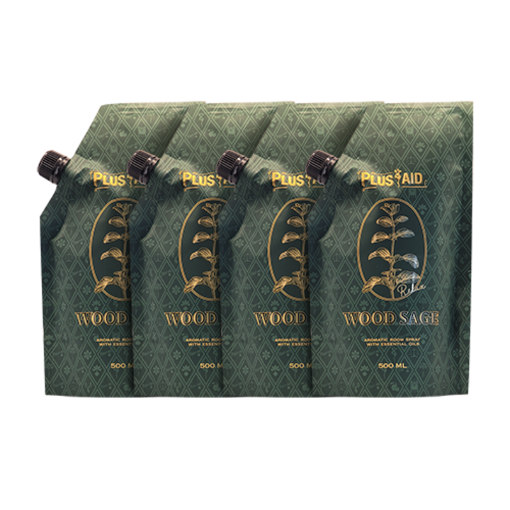 플러스에이드 룸스프레이 릴렉스 우드세이지 리필팩 500ml 4개, 4개, 500ml