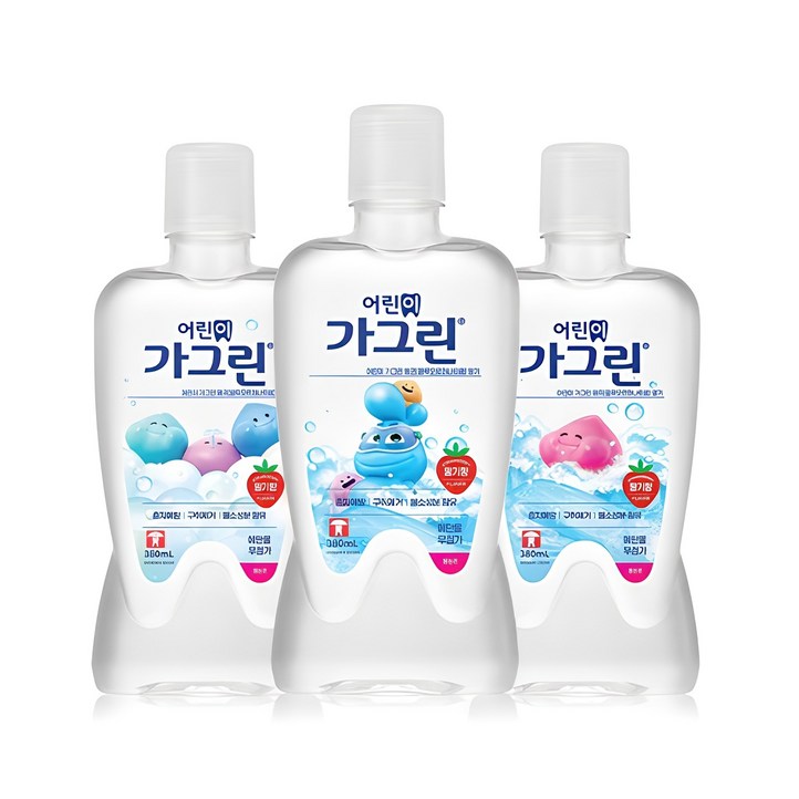 가그린 어린이용 구강세정제 딸기향 랜덤발송, 3개, 380ml 가그린 어린이용 구강세정제 딸기향 랜덤발송, 3개, 380ml