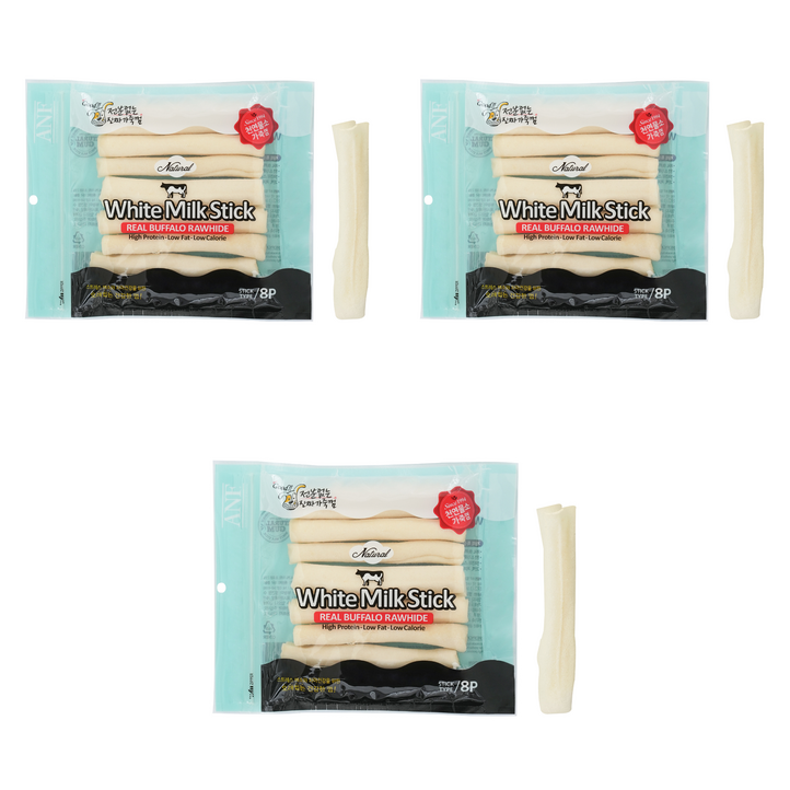ANF 강아지 로하이드 화이트 밀크스틱 8p