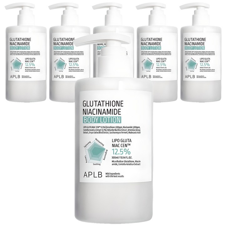 APLB 글루타치온 나이아신아마이드 바디로션, 300ml, 6개