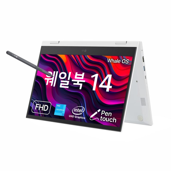 LG전자 2022 웨일북 14 셀러론 14TW30QEO14ML, 화이트, 64GB, 4GB, Whale OS, 14TW30QEO14ML