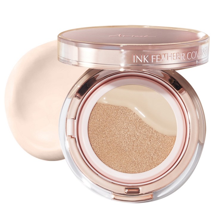 아리얼 잉크 피더 커버 래스팅 쿠션 파운데이션 SPF50 PA 15g, 01호 바닐라, 1개