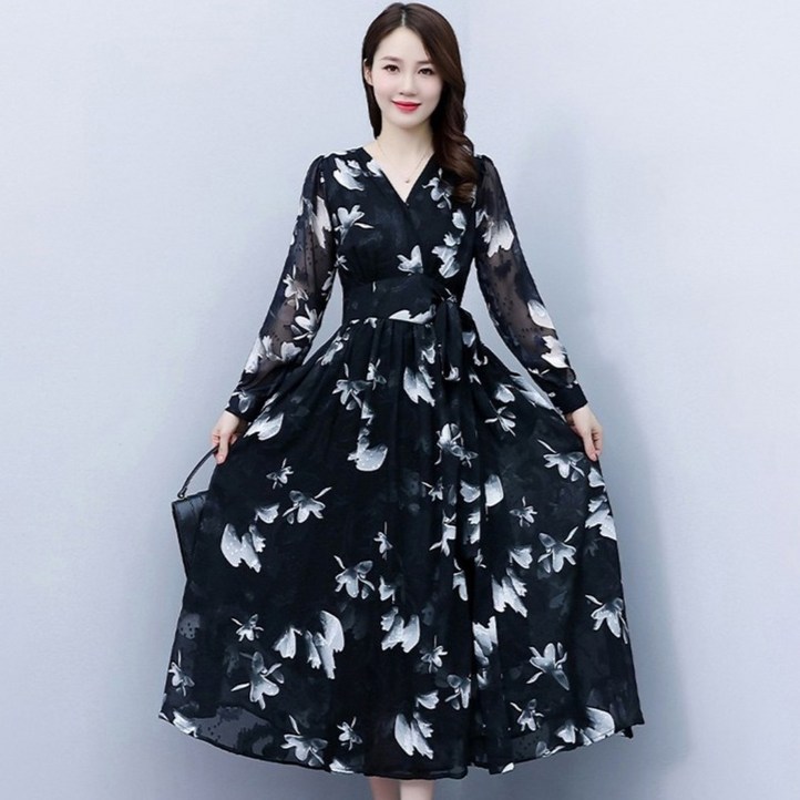 포플러앤씨 일리샤 빅사이즈 쉬폰 원피스 P25FOPS0725AK10