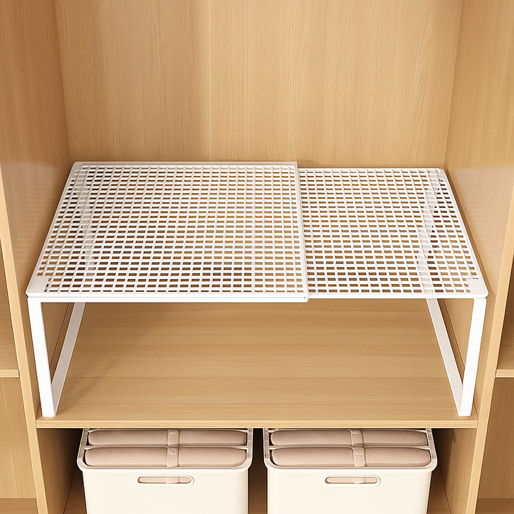 휘즈헉 튼튼한 타공형 철제 길이조절 옷장 선반