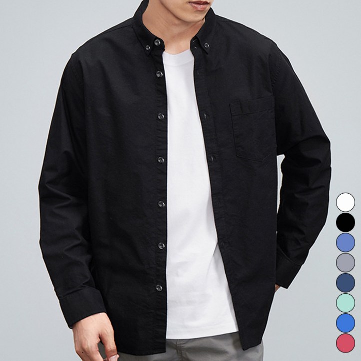 턴키 남녀공용 포켓 다운 버튼 옥스포드 셔츠 TK1790