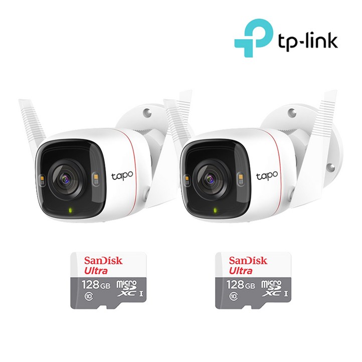 TPLink Tapo C320WS+128GB Micro SD카드 2팩 CCTV 세트