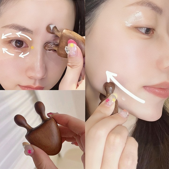 우드 괄사 마사지기 눈 안마기 얼굴 마사지기 달팽이 안마기 지압봉 얼굴 목