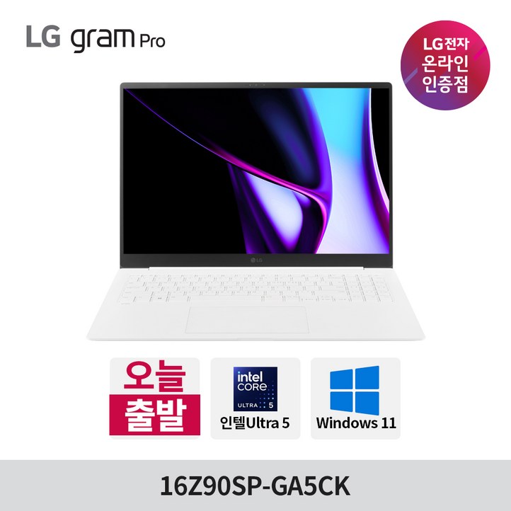 2024 LG 그램프로 16Z90SP-GA5CK 16인치 Ultra5 Win11 가벼운 대학생 사무용 최신 노트북, 16Z90SP-GA5CK, WIN11 Home, 16GB, 256GB, 화이트