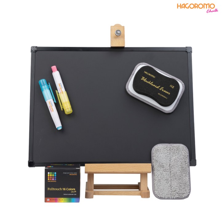 하고로모 양면칠판 세트 중형 분필용 엔틱 블랙