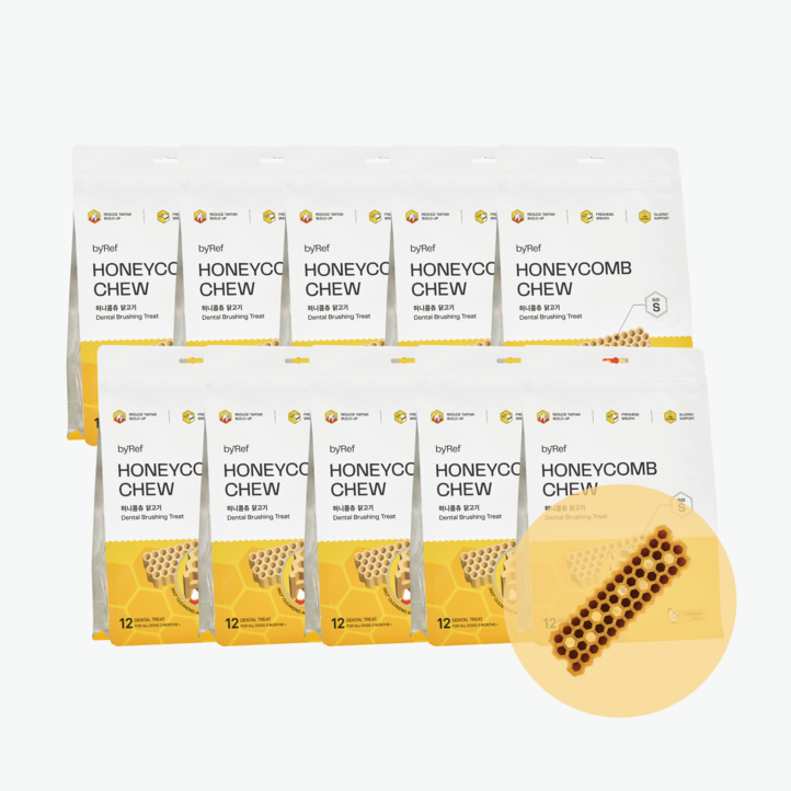 바이레프 허니콤츄 S 강아지 치석제거 덴탈껌, 10개, 120g, 치킨