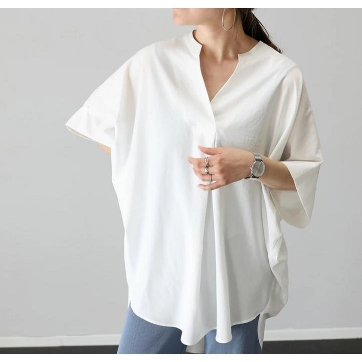 여성 여름 시원한 오버핏 가오리 블라우스